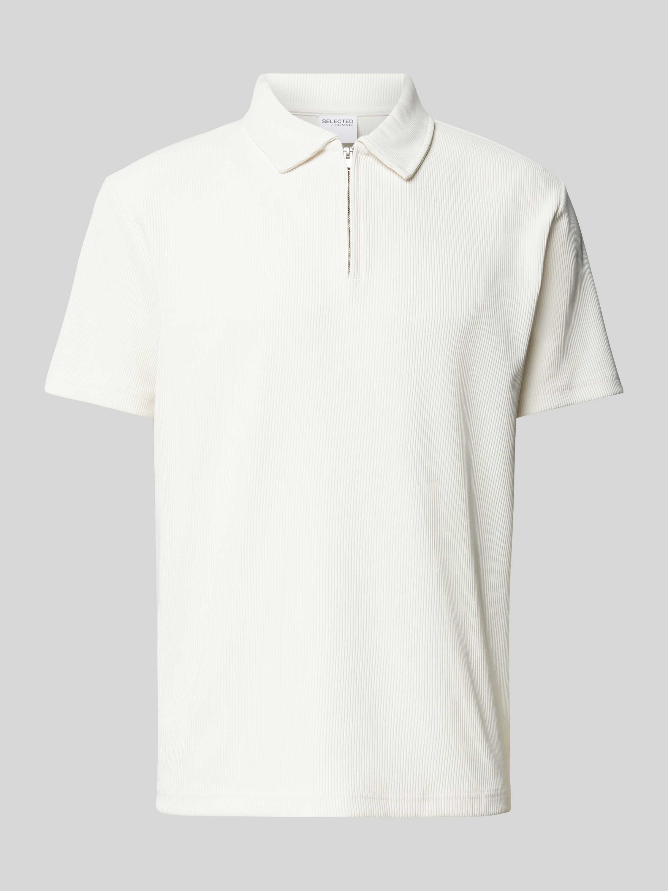 Relaxed Fit Poloshirt in Ripp-Optik