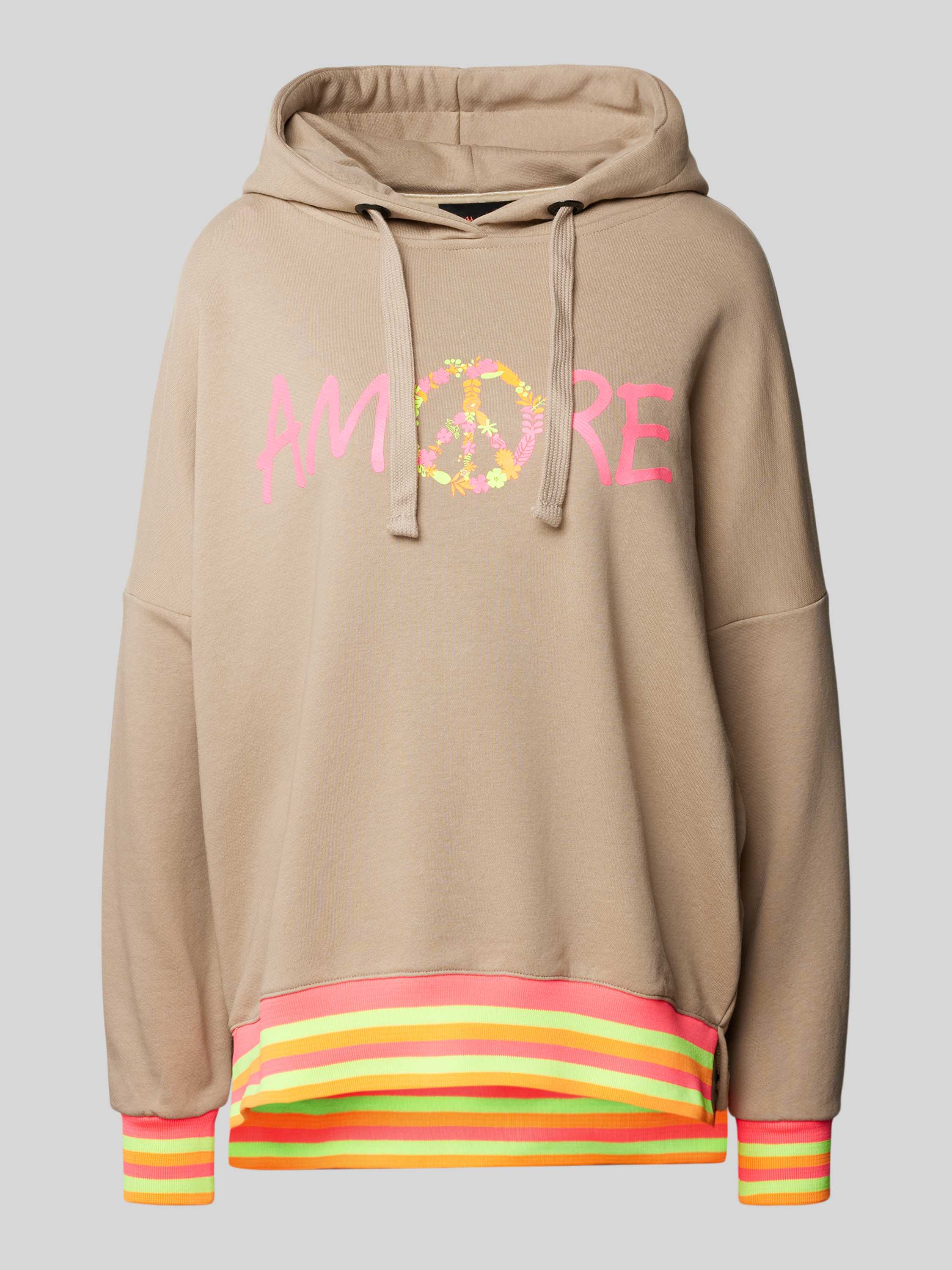 Oversized Hoodie mit Label-Print Modell 'Amore'