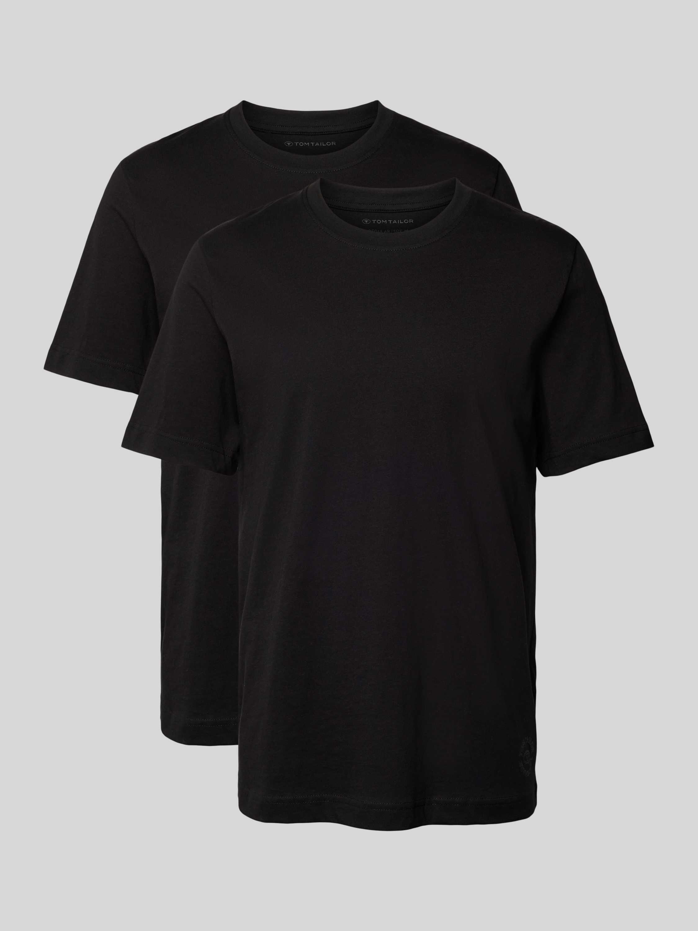 T-Shirt im unifarbenen Design im 2er-Pack