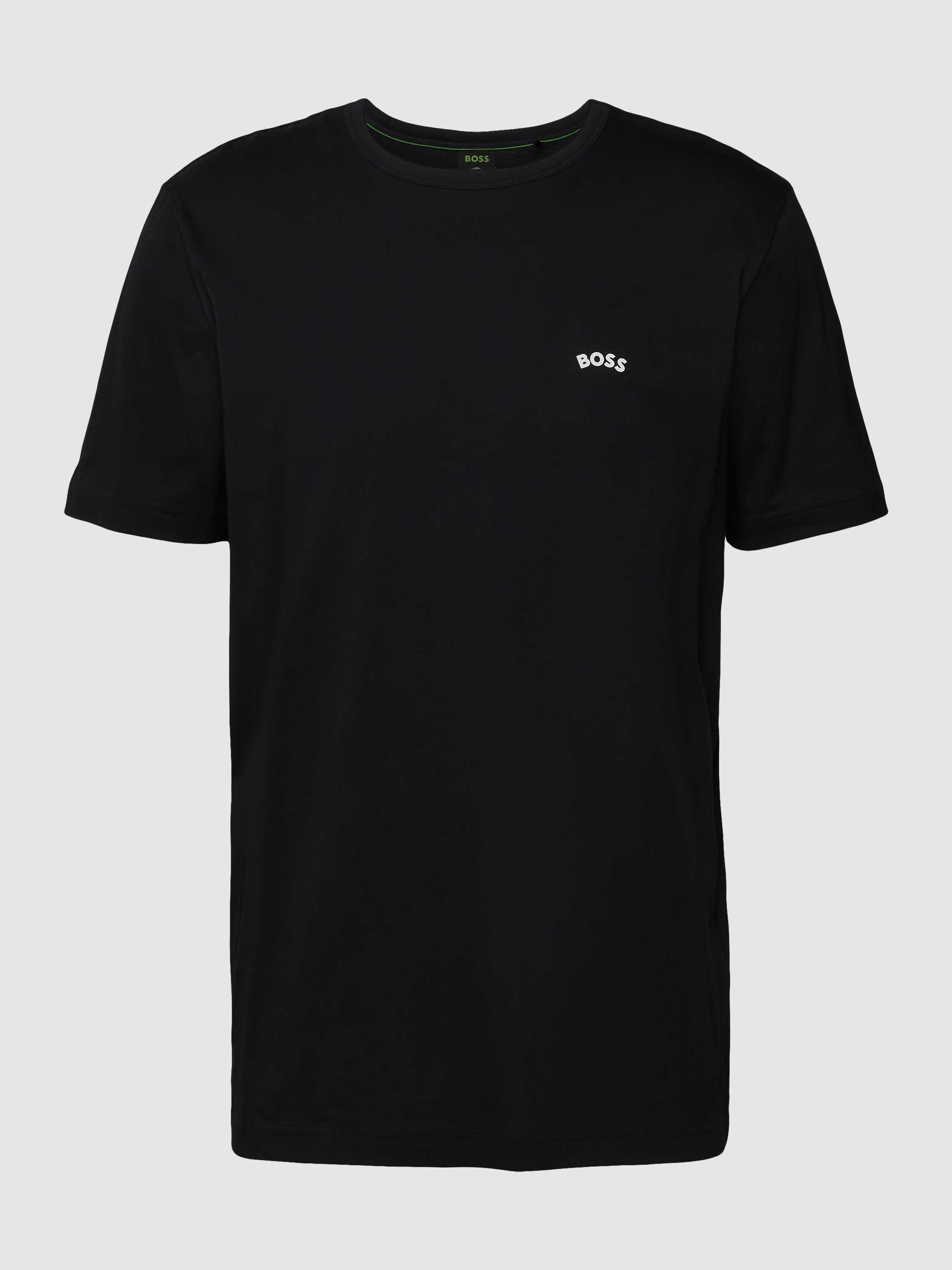 T-Shirt mit Label-Schriftzug Modell 'Tee Curved'