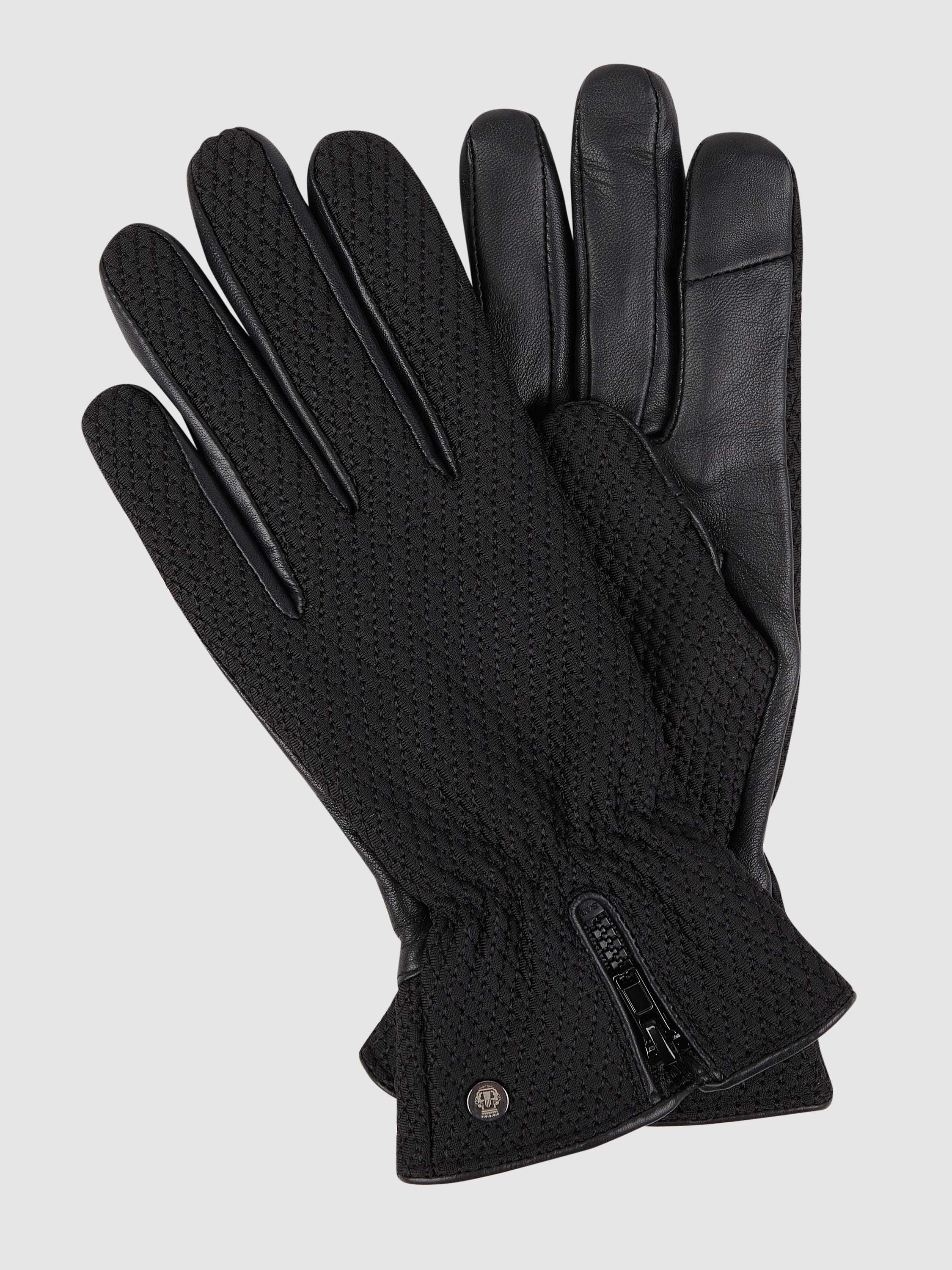 Touchscreen-Handschuhe mit Lederbesatz
