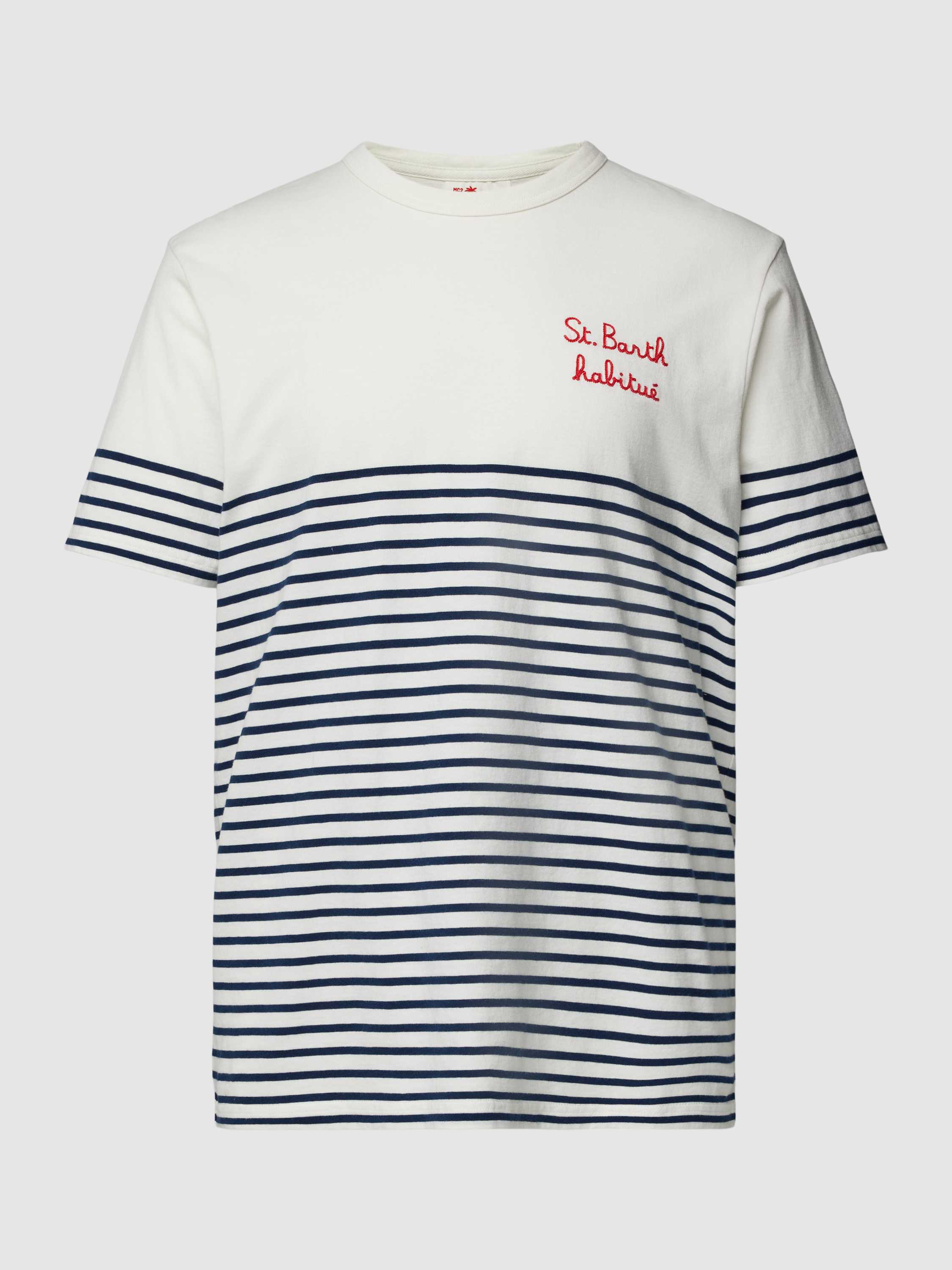 T-Shirt mit Label-Stitching Modell 'PORTOFINO'