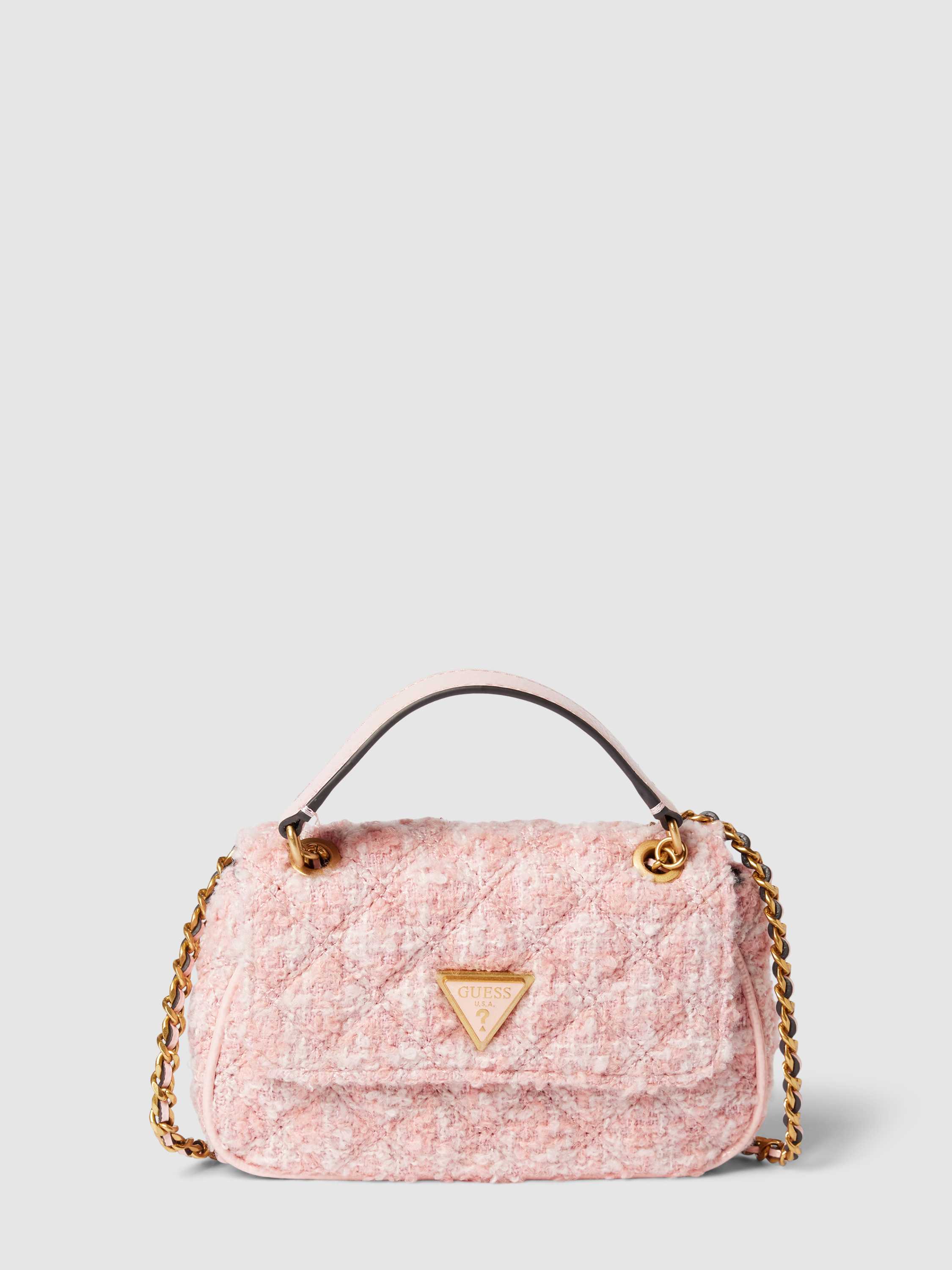 Crossbody Bag mit Allover-Muster in rosé