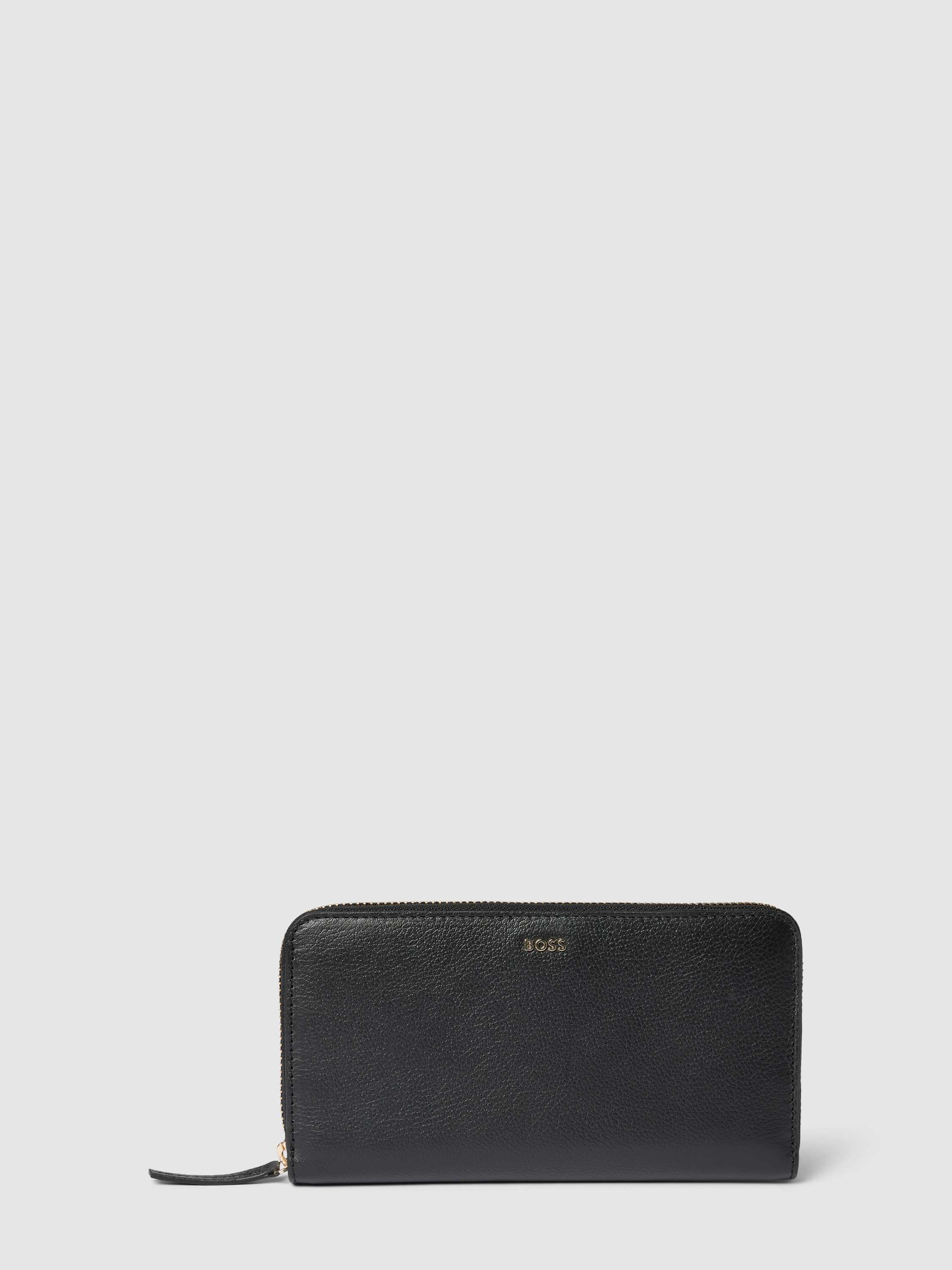 Portemonnaie aus Rindsleder mit Label-Detail Modell 'Alyce'