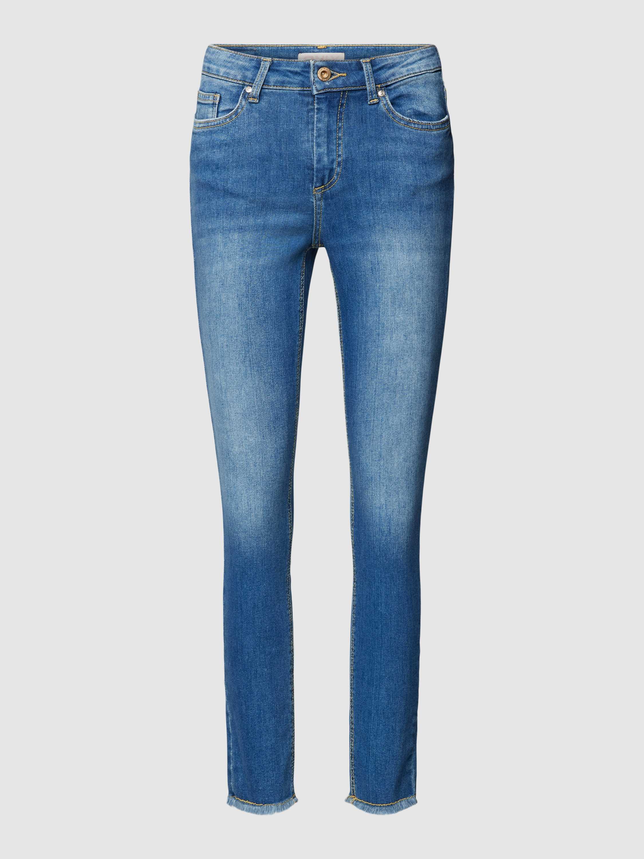 Skinny Fit Jeans mit Fransen Modell 'BLUSH'