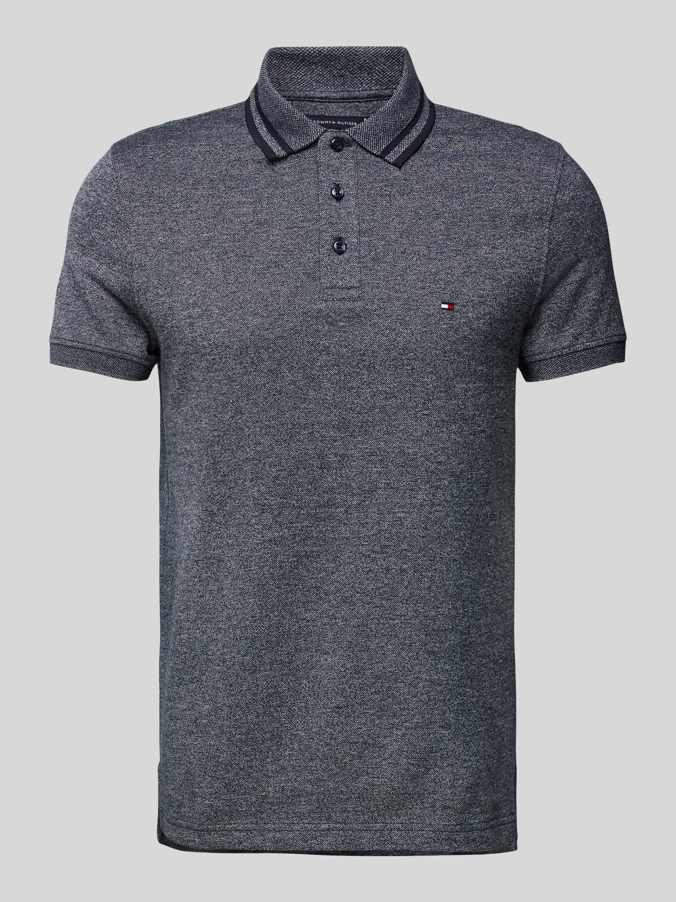 Slim Fit Poloshirt mit Logo-Stitching Modell 'PRETWIST MOULINE'
