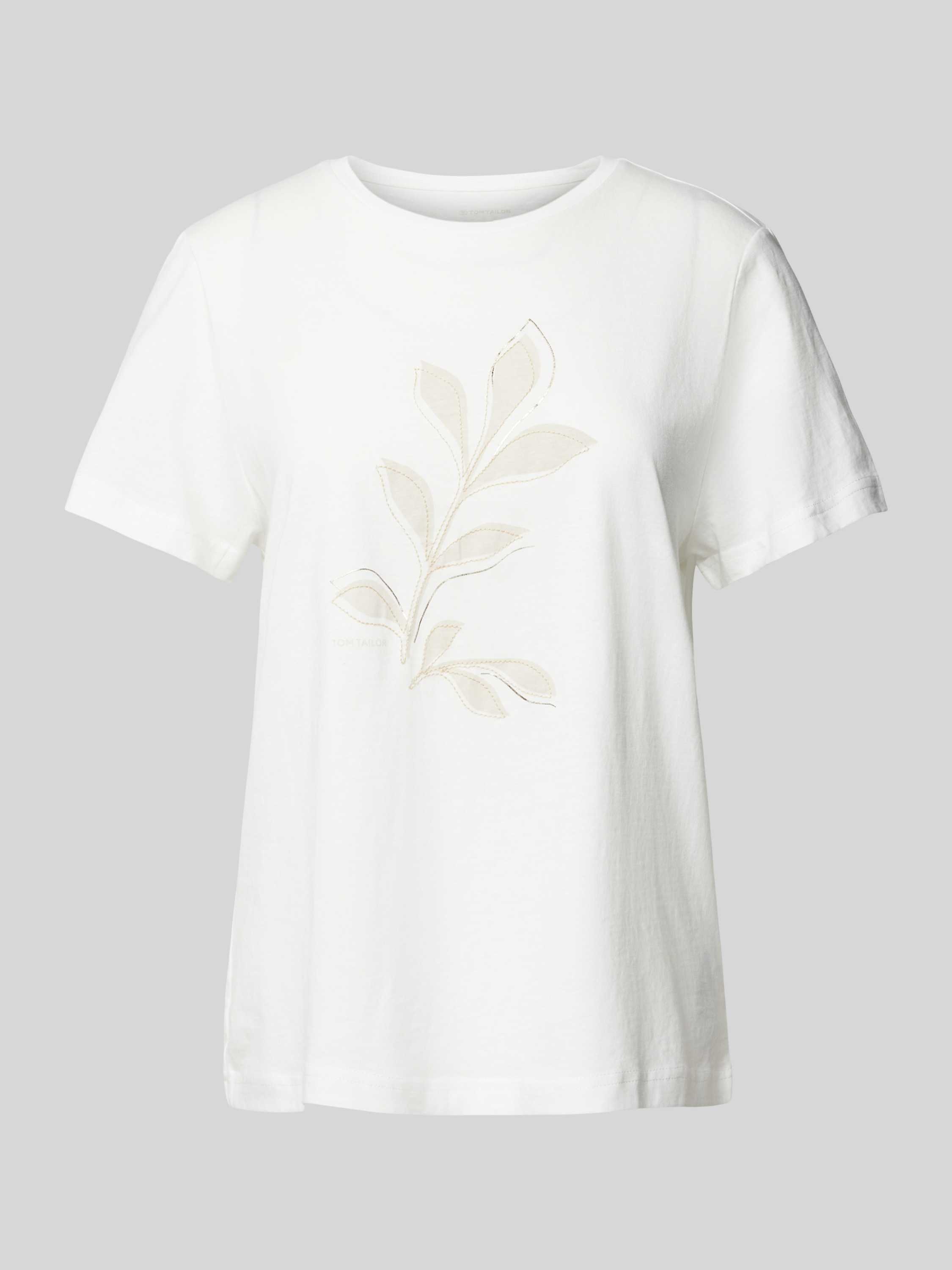 T-Shirt mit Motiv-Print und -Stitching