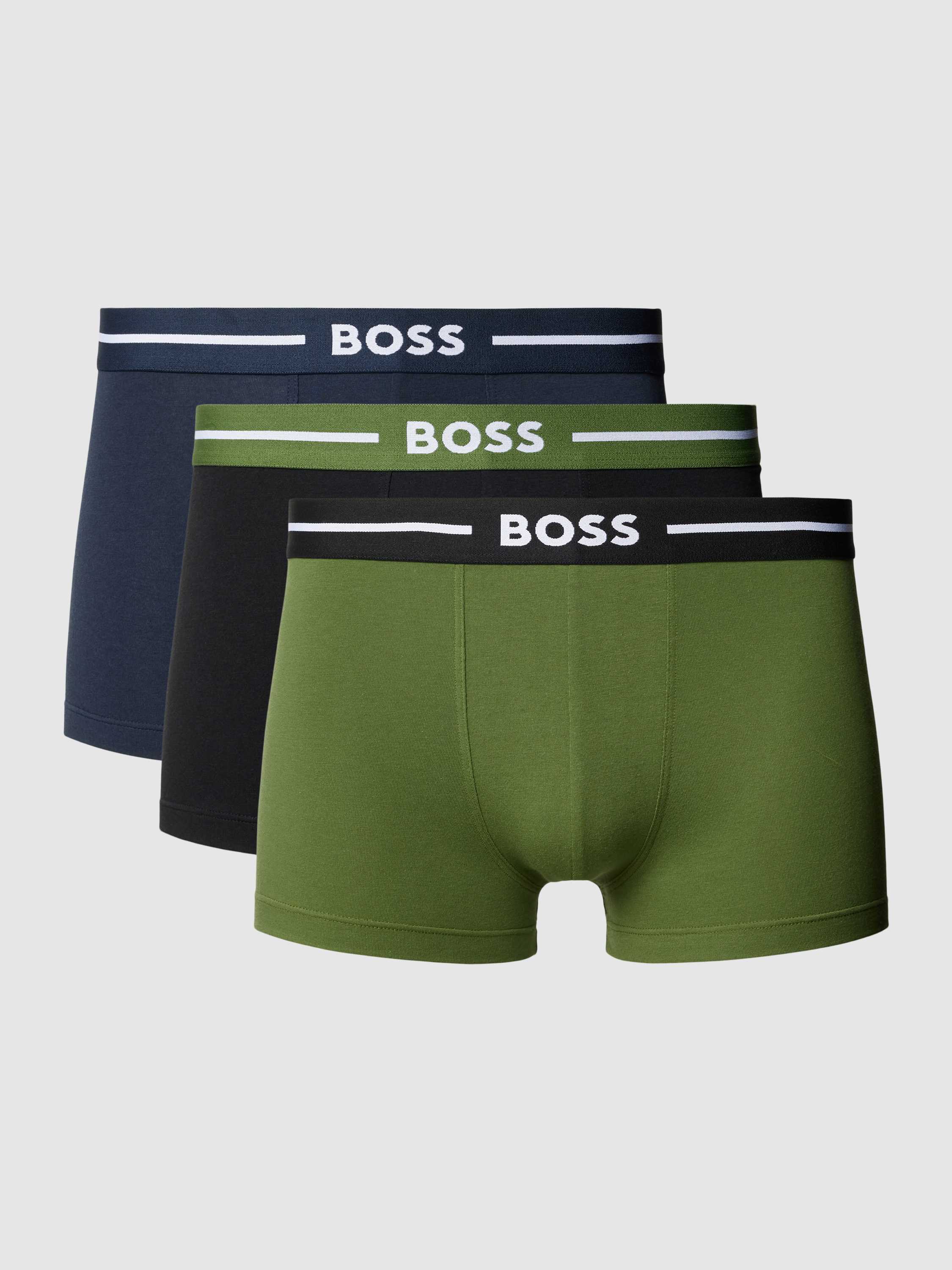 Boxershorts mit elastischem Label-Bund Modell 'Bold' im 3er-Pack