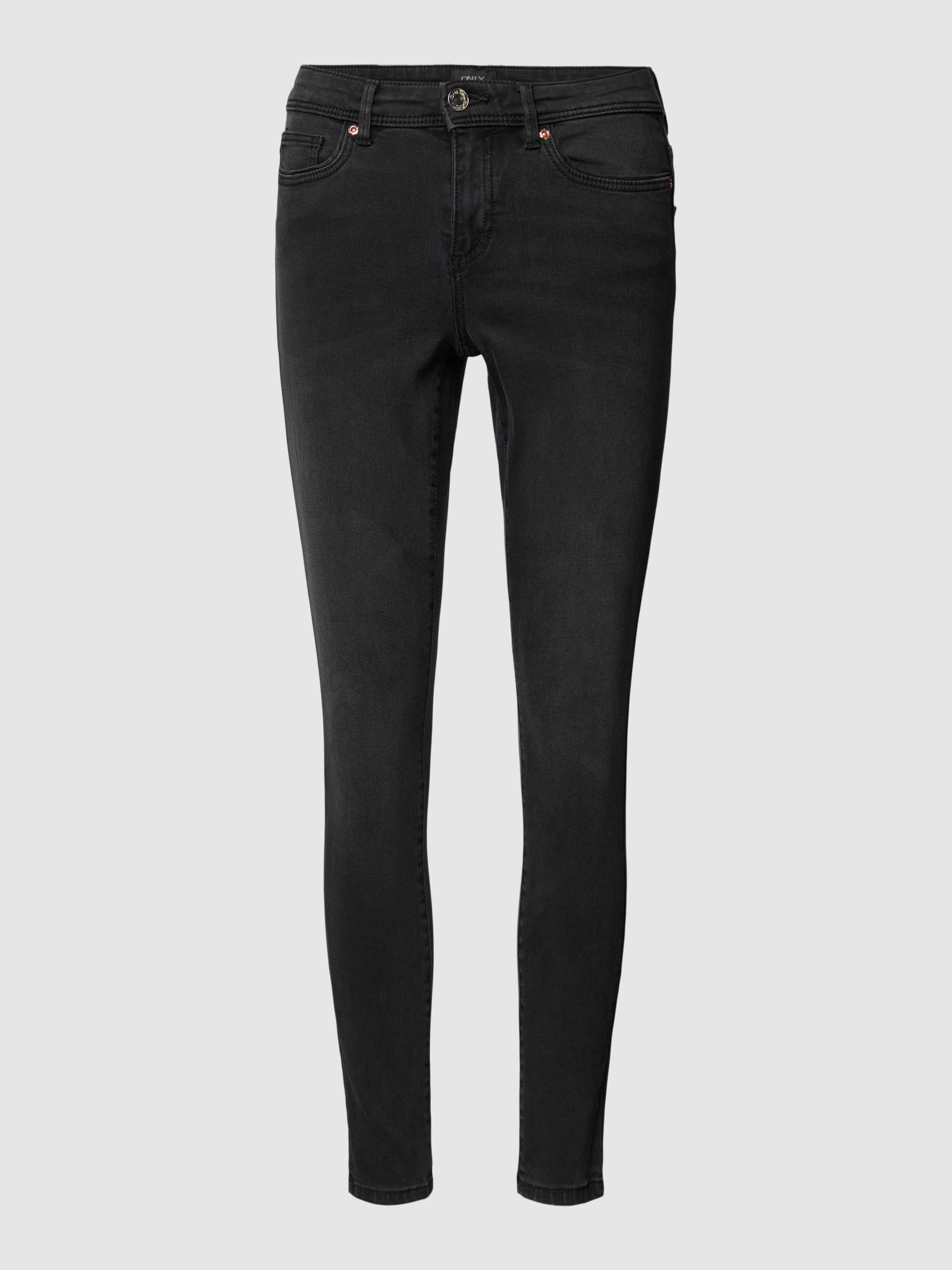 Skinny Fit Jeans mit Label-Patch Modell 'WAUW'