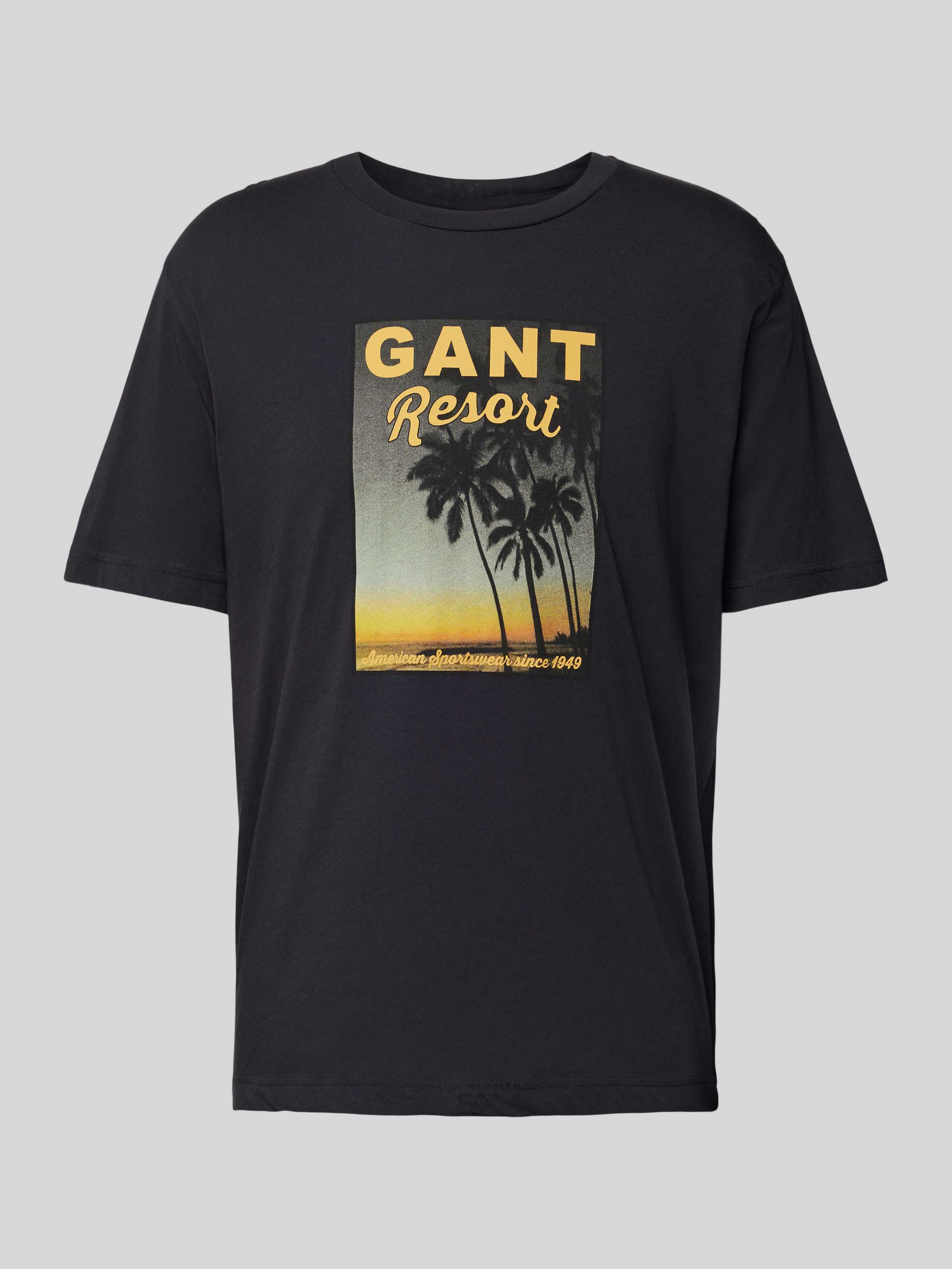 T-Shirt mit Label- und Motiv-Print