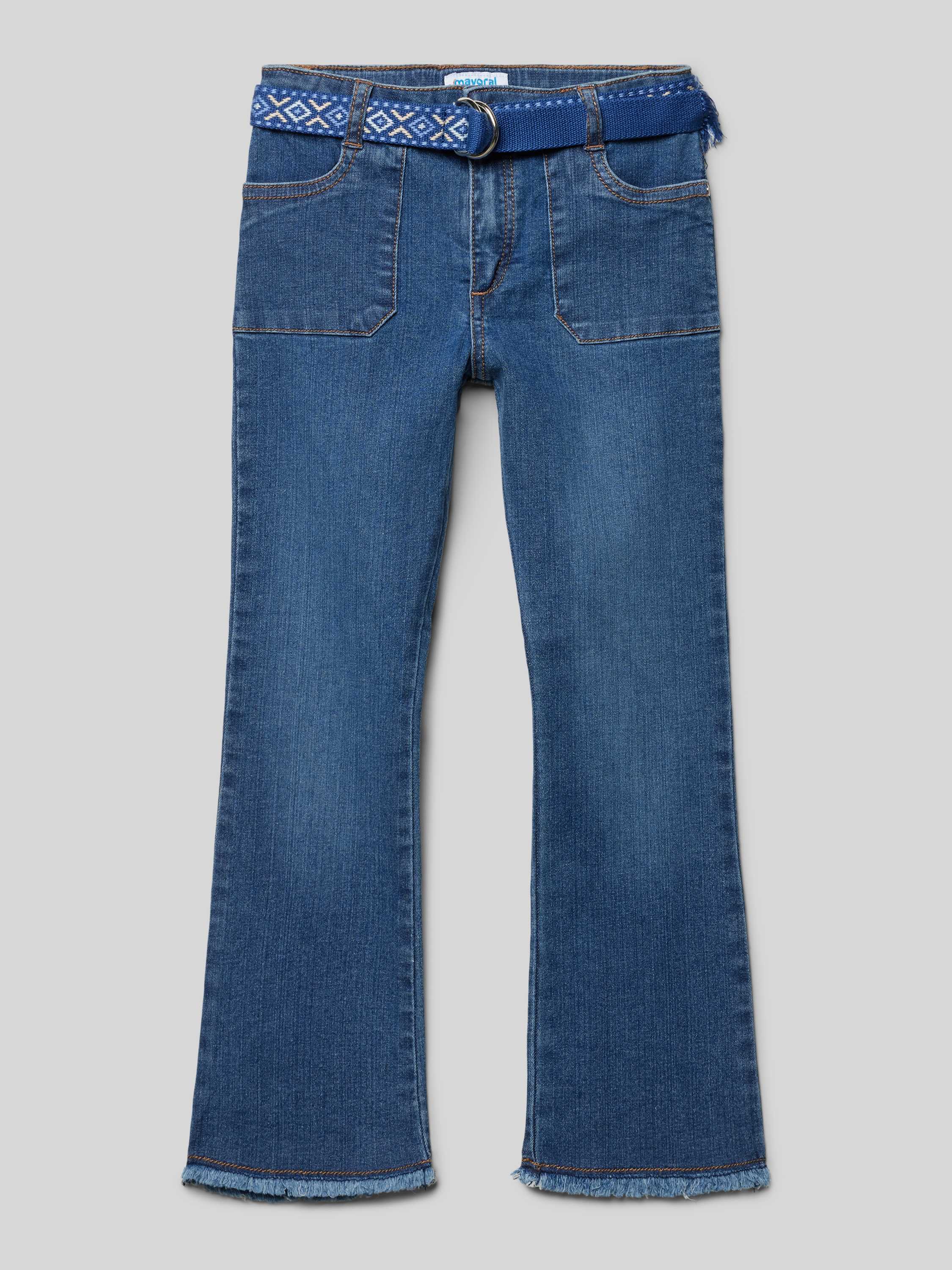 Flared Cut Jeans mit Gürtel