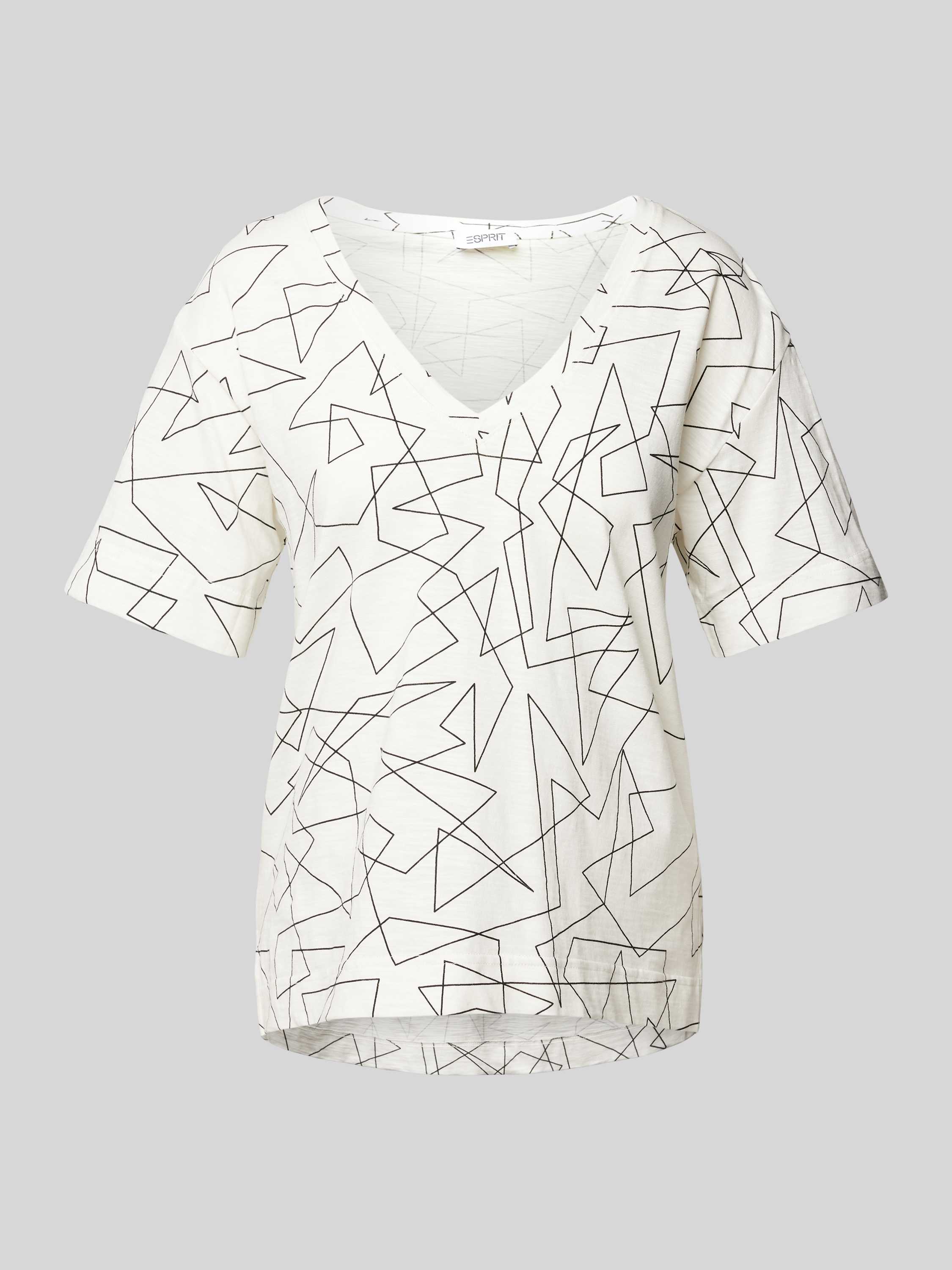 T-Shirt mit grafischem Muster und V-Ausschnitt