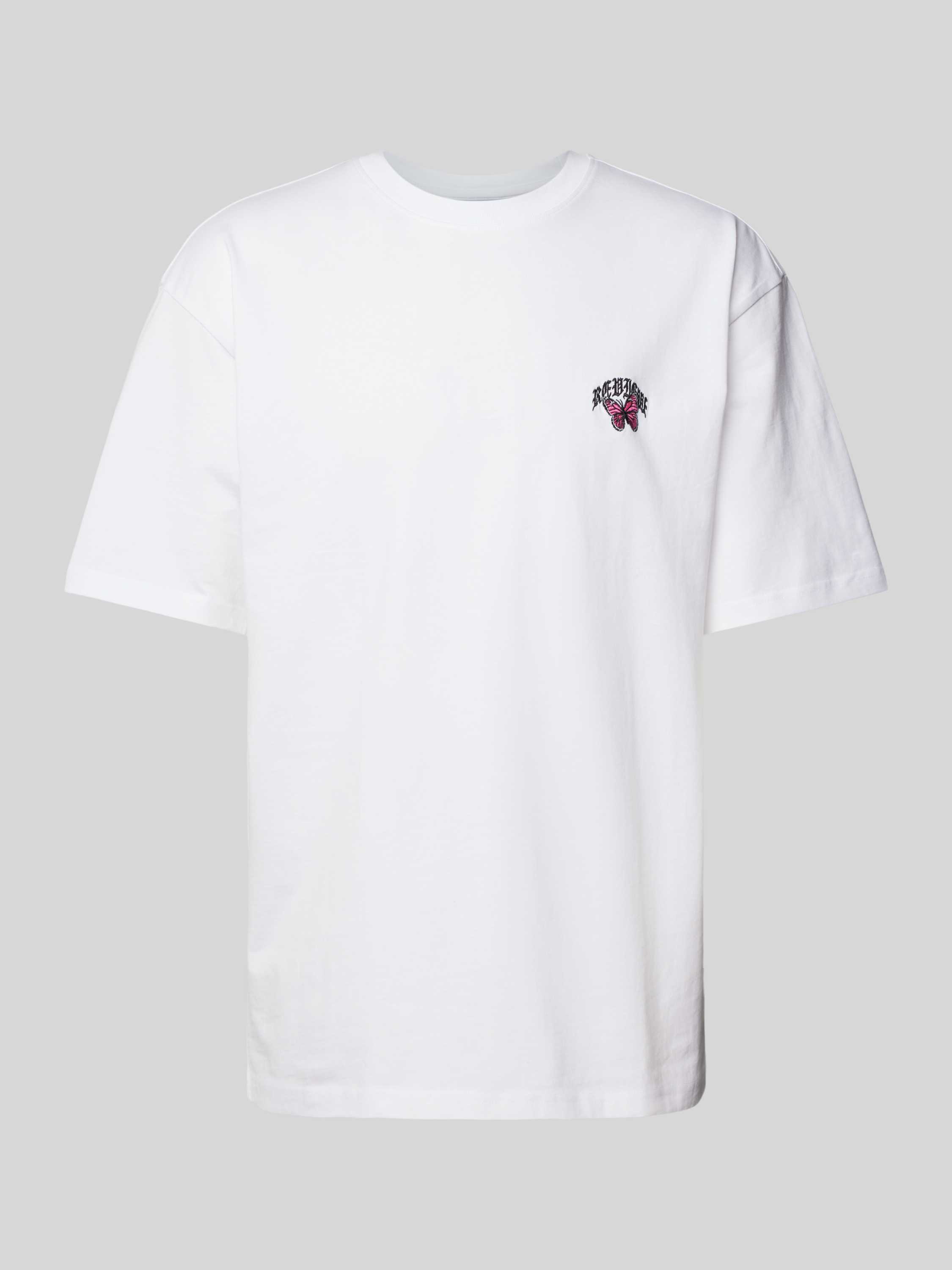 T-Shirt mit Motiv-Stitching und Rundhalsausschnitt