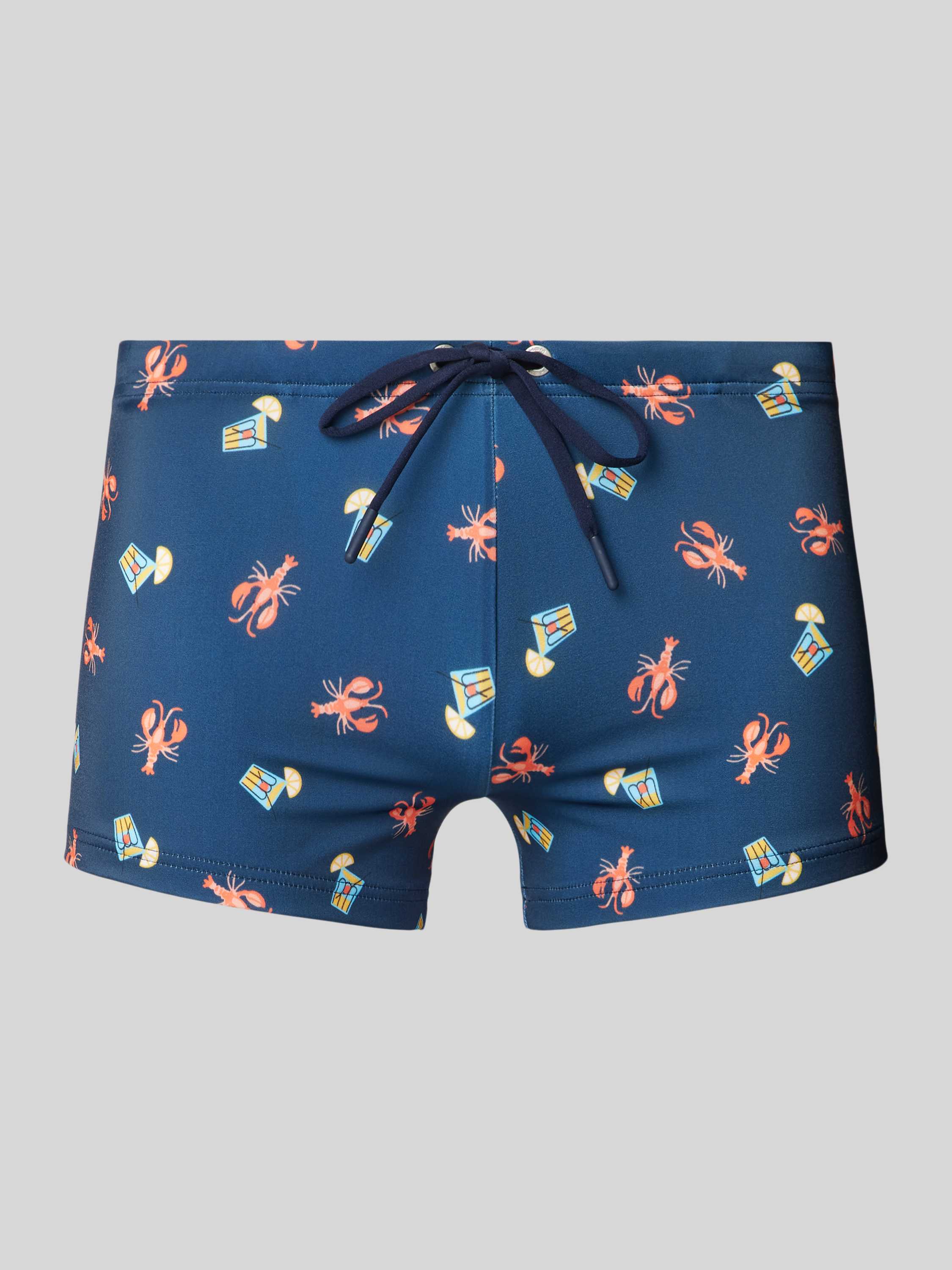 Badehose mit Allover-Muster Modell 'BEACHCLUB'