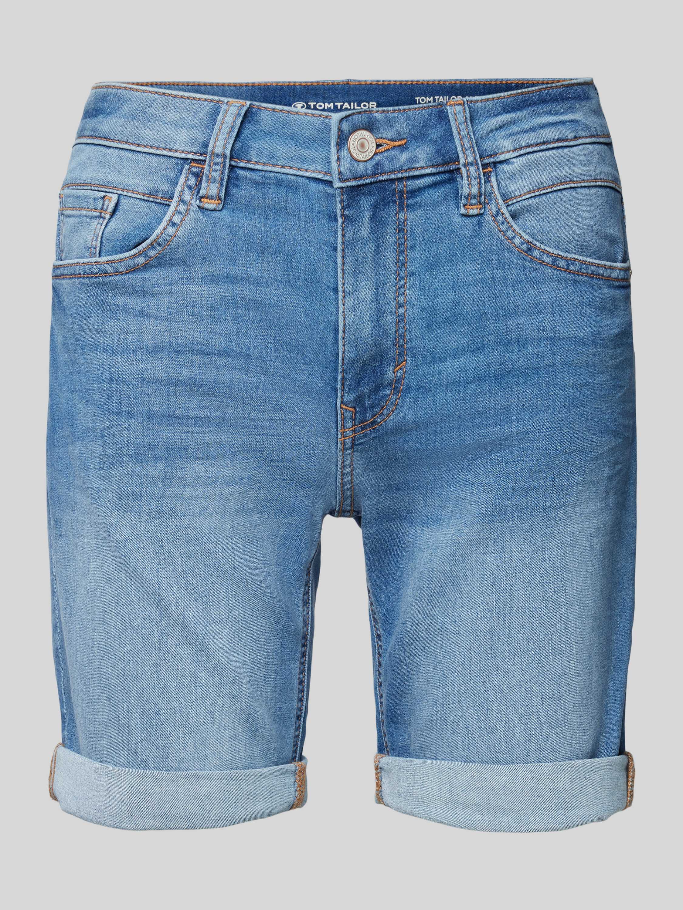 Slim Fit Jeansbermudas im 5-Pocket-Design